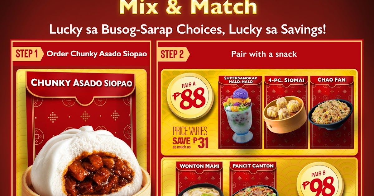 Manila Shopper Chowking Lucky Siopao Mix & Match Promo